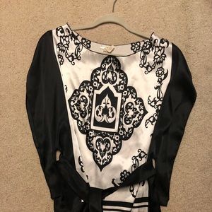 Black & White Drape Top